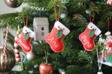 décoration noël personnalisée mini bottes pour le sapin