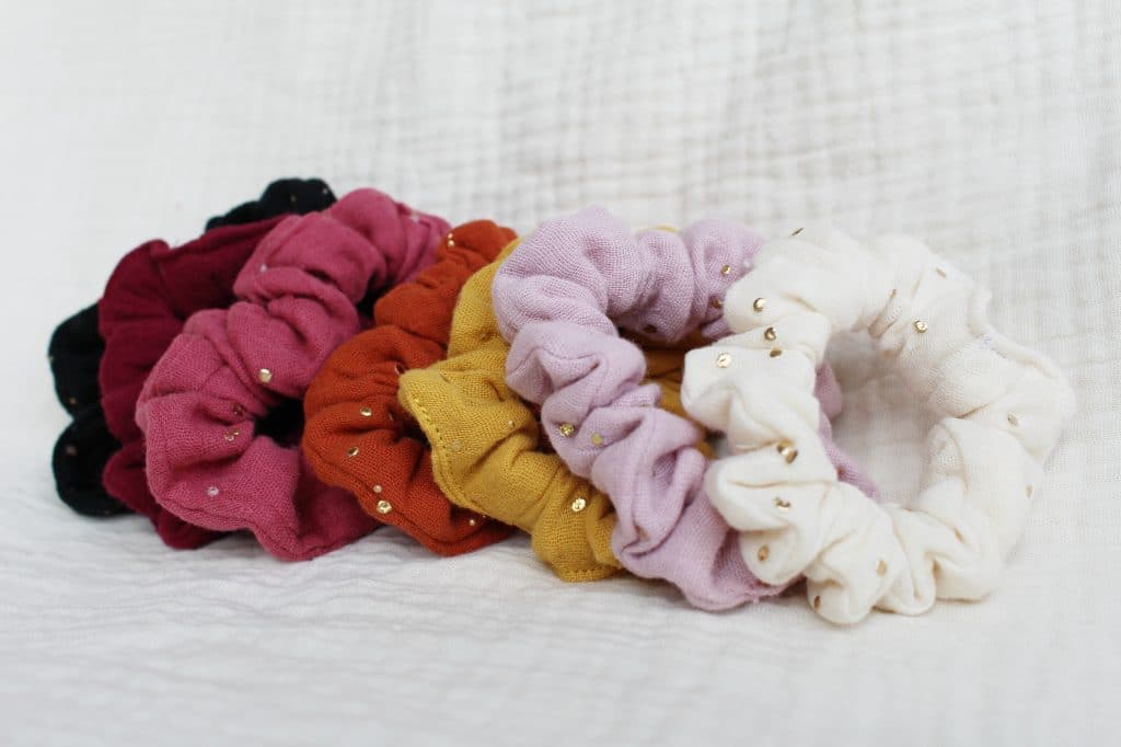 chouchou élastique cheveux double gaze de coton