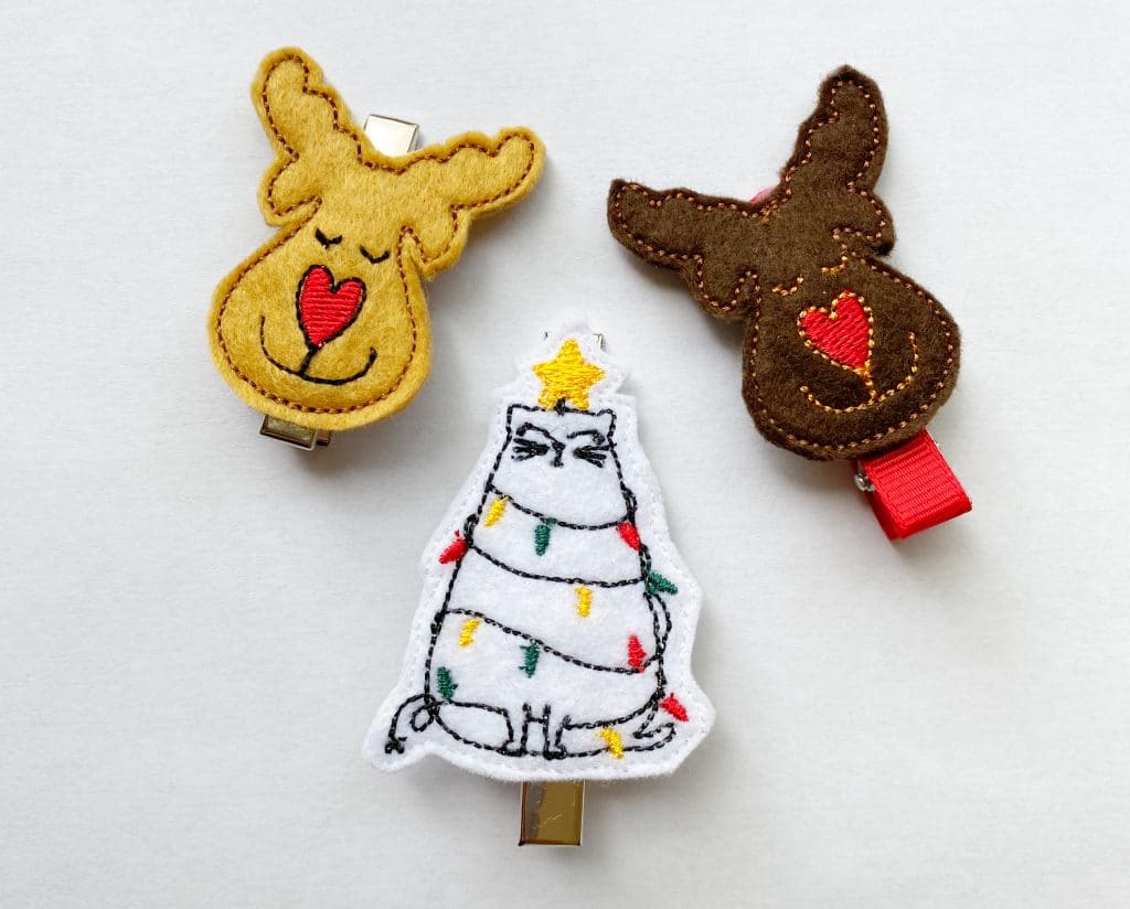 barrettes rennes de noël
