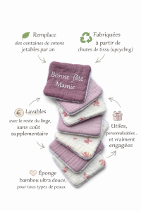 Lingettes lavables cadeau fete de meres